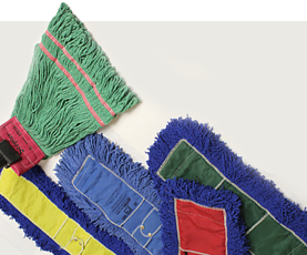Various mops grouped together